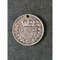 UK Threepence 1901 Silver (hole)  - as per photograph