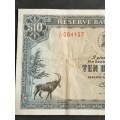 Reserve Bank of Rhodesia 10 Dollars Salisbury 1 March 1976 VF (Rhodes Watermark) - as per photograph