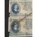 2 x G Rissik R2 1st issue 1962 Filler notes - nice condition (torn left side) - as per photograph