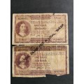 2 x G Rissik R1 1962 Filler notes - (tears/folds) - as per photograph