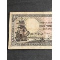 J Postmus 1 Pound Note 12 April 1944 E/A VF - as per photograph
