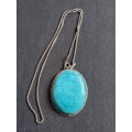 Sterling Silver Chain with Pendant (weight with stone 13g) - as per photograph