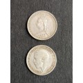 2 x UK Threepence 1887 and 1917 - as per photograph