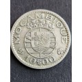 Republica Portuguesa Mozambique 10 Escudos 1952 Silver - as per photograph