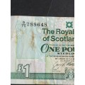 Royal Bank of Scotland One Pound Note 24 March 1992 - as per photograph