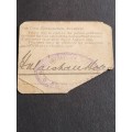 Marshall Hole Card Anglo Boer War (Currency Card) - as per photograph