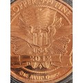 USA One Ounce Copper .999 Fine 2012 - as per photograph