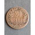 Deutsch Ostafrika 20 Heller (copper) 1916T scarce coin - as per photograph
