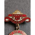 Enameled British Red Cross Society Badge awarded to Jessie Symonds no. 05305 Country of Surrey