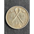 Southern Rhodesia Sixpence 1937 - as per photograph