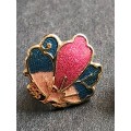 Vintage Gold Plated Enamel Earrings- as per photograph