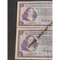 2 x TW de Jongh Five Rand Notes 3rd issue - as per photograph