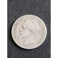 France 50 Centimes 1866 Silver - as per photograph