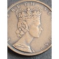 QE2 Coronation Bronze Medallion 2/6/1953 - as per photograph