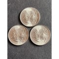 3 x Republic 20 Cents 1965 (excellent condition) - as per photograph