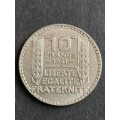 France 10 Francs 1931 Silver - as per photograph