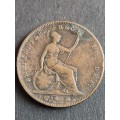 UK One Penny Queen Victoria Younghead 1855 - as per photograph