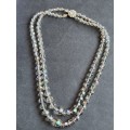 Vintage 2 Row Aurora Crystal Beaded Necklace 73g - as per photograph