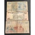 3 x Africa Notes Zimbabwe 2 Dollars, Swaziland 2 Emalangeni and Kenya 50 Shilingi -as per photograph