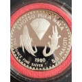 Lesotho 50 Maloti 1980 One Ounce Fine Silver Proof (King Moshoeshoe 1)
