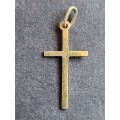 Good Plated Silver Cross .4g - 21mm x 10mm - as per photograph