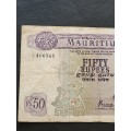 Mauritius 50 Rupees 1967 (tears/folds/marks) - as per photograph