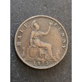 UK 1/2 Penny 1875 - as per photograph