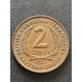 British Caribbean Territories Eastern Group 2 Cents 1957 - as per photograph