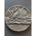The Sinking of the Lustiania Medallion 5 May 1915 (WW1) 54 mm x 54 mm - as per photograph