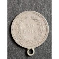 Portugal 50 Reis 1893 Silver (Pendant coin) - as per photograph