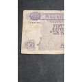 Mauritius 50 Rupees Queen Elizabeth II 1967 VF - as per photograph
