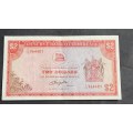 Reserve Bank of Rhodesia 2 Dollars Salisbury 1 March 1976 Rhodes Watermark- very nice condition