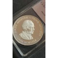 John Vorster 30 Years of the National Party Silver Medallion slabbed by SA Gold Coin Exchange