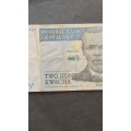 Reserve Bank of Malawi 200 Kwacha VF+ - as per photograph