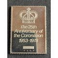 Sterling Silver Stamp 25th Anniversary of the Coronation of Queen Elizabeth II 1953-1978  25.3g