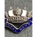 Royal Navy Sterling Silver Badge - as per photograph