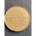 Bronze Medallion to Commemorate the visit of H.R.H. Prince George to Durban 1934 - as per photograph