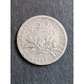 France 50 Centimes 1898 Silver - as per photograph
