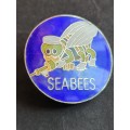 United States Navy Seabees Enameled Badge 35mm - as per photograph