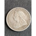 UK One Shilling Queen Victoria 1900 Silver  - as per photograph