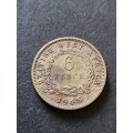 British West Africa Sixpence 1945 - as per photograph