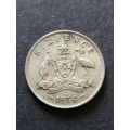 Australia Sixpence 1954 Silver - as per photograph