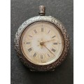 Silver Pocket Watch Stamp .935 - (missing winder , enamel dial) not working- as per photograph