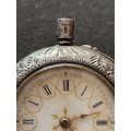 Silver Pocket Watch Stamp .935 - (missing winder , enamel dial) not working- as per photograph