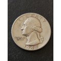 Washington 1/4 Dollar 1944 Silver - as per photograph