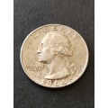 Washington 1/4 Dollar 1964D Silver - as per photograph