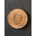 Mauritius 5 Cents 1978 UNC - as per photograph