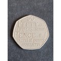 UK 50 Pence 2005 Commemorative Samuel Johnson`s Dictionary- as per photograph