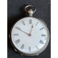 Vintage Fine Silver Pocket Watch with original glass total weight 45.29g (not working) 39mm x 39mm
