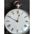 Vintage Fine Silver Pocket Watch with original glass total weight 45.29g (not working) 39mm x 39mm